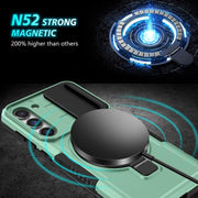 For Samsung Galaxy S23+ 5G Sliding Camshield Magsafe Holder TPU Hybrid PC Phone Case(Light Blue)