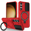 For Samsung Galaxy S23 5G Sliding Camshield Magsafe Holder TPU Hybrid PC Phone Case(Red) - Galaxy S23 5G Cases by PMC TechLife | Online Shopping South Africa | PMC TechLife