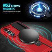For Samsung Galaxy S23 5G Sliding Camshield Magsafe Holder TPU Hybrid PC Phone Case(Red)