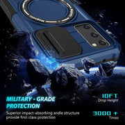 For Samsung Galaxy S20 FE Sliding Camshield Magsafe Holder TPU Hybrid PC Phone Case(Royal Blue)