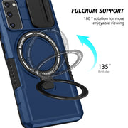 For Samsung Galaxy S20 FE Sliding Camshield Magsafe Holder TPU Hybrid PC Phone Case(Royal Blue)