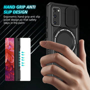 For Samsung Galaxy S20 FE Sliding Camshield Magsafe Holder TPU Hybrid PC Phone Case(Black)