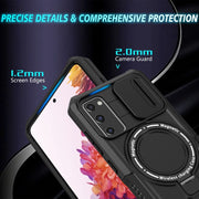 For Samsung Galaxy S20 FE Sliding Camshield Magsafe Holder TPU Hybrid PC Phone Case(Black)