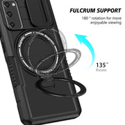 For Samsung Galaxy S20 FE Sliding Camshield Magsafe Holder TPU Hybrid PC Phone Case(Black)