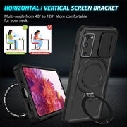 For Samsung Galaxy S20 FE Sliding Camshield Magsafe Holder TPU Hybrid PC Phone Case(Black)