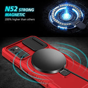 For Samsung Galaxy S20 FE Sliding Camshield Magsafe Holder TPU Hybrid PC Phone Case(Red)