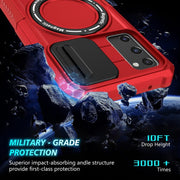 For Samsung Galaxy S20 FE Sliding Camshield Magsafe Holder TPU Hybrid PC Phone Case(Red)