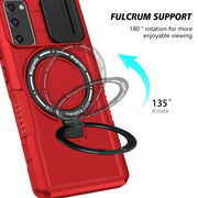 For Samsung Galaxy S20 FE Sliding Camshield Magsafe Holder TPU Hybrid PC Phone Case(Red)