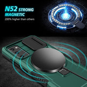 For Samsung Galaxy S20 FE Sliding Camshield Magsafe Holder TPU Hybrid PC Phone Case(Deep Green)