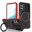 For Samsung Galaxy S22 5G Sliding Camshield Magsafe Holder TPU Hybrid PC Phone Case(Black Red) - Galaxy Phone Cases by PMC TechLife | Online Shopping South Africa | PMC TechLife
