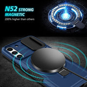 For Samsung Galaxy S22+ 5G Sliding Camshield Magsafe Holder TPU Hybrid PC Phone Case(Royal Blue)