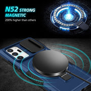 For Samsung Galaxy Note20 Ultra Sliding Camshield Magsafe Holder TPU Hybrid PC Phone Case(Royal Blue)