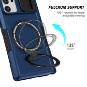 For Samsung Galaxy Note20 Ultra Sliding Camshield Magsafe Holder TPU Hybrid PC Phone Case(Royal Blue)