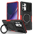 For Samsung Galaxy Note20 Ultra Sliding Camshield Magsafe Holder TPU Hybrid PC Phone Case(Black Red) - Galaxy Note20 Ultra Cases by PMC TechLife | Online Shopping South Africa | PMC TechLife