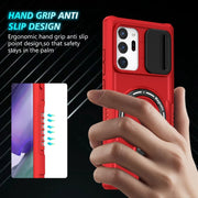 For Samsung Galaxy Note20 Ultra Sliding Camshield Magsafe Holder TPU Hybrid PC Phone Case(Red)