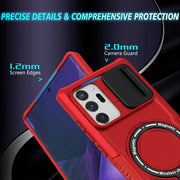 For Samsung Galaxy Note20 Ultra Sliding Camshield Magsafe Holder TPU Hybrid PC Phone Case(Red)