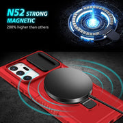 For Samsung Galaxy Note20 Ultra Sliding Camshield Magsafe Holder TPU Hybrid PC Phone Case(Red)