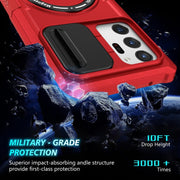 For Samsung Galaxy Note20 Ultra Sliding Camshield Magsafe Holder TPU Hybrid PC Phone Case(Red)