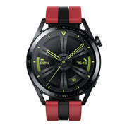 For Huawei Watch GT 3 / GT 3 Pro Vertical Two Color Silicone Watch Band(Dark Red+Black)
