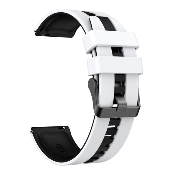 For Huawei Watch GT 3 / GT 3 Pro Vertical Two Color Silicone Watch Band(White+Black)