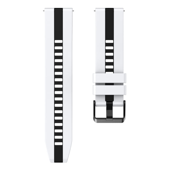 For Huawei Watch GT 3 / GT 3 Pro Vertical Two Color Silicone Watch Band(White+Black)
