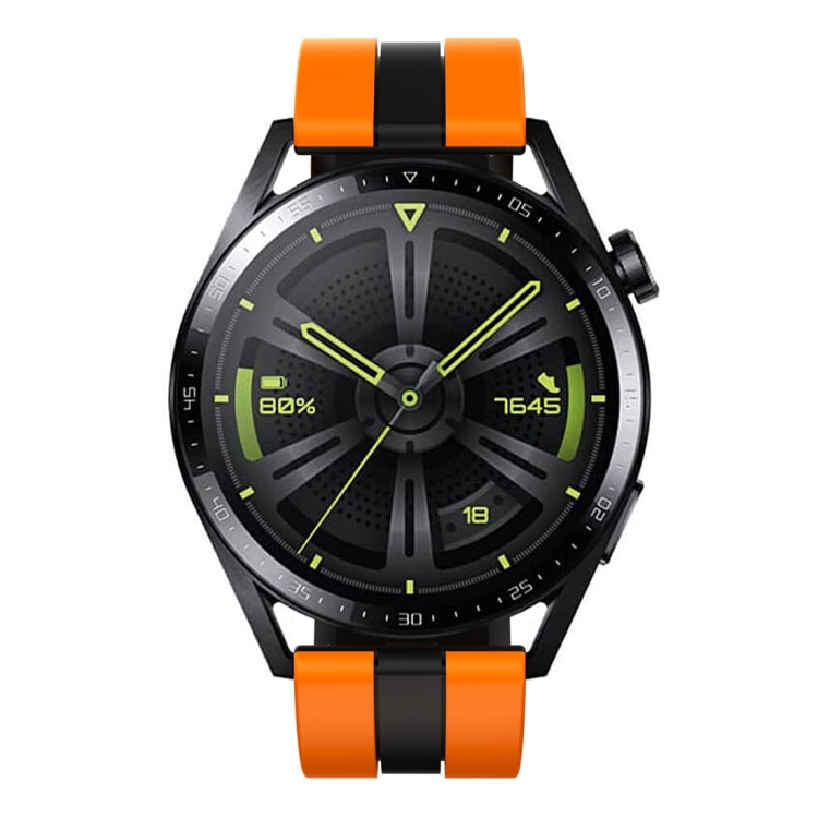 For Huawei Watch GT 3 / GT 3 Pro Vertical Two Color Silicone Watch Band(Orange+Black)