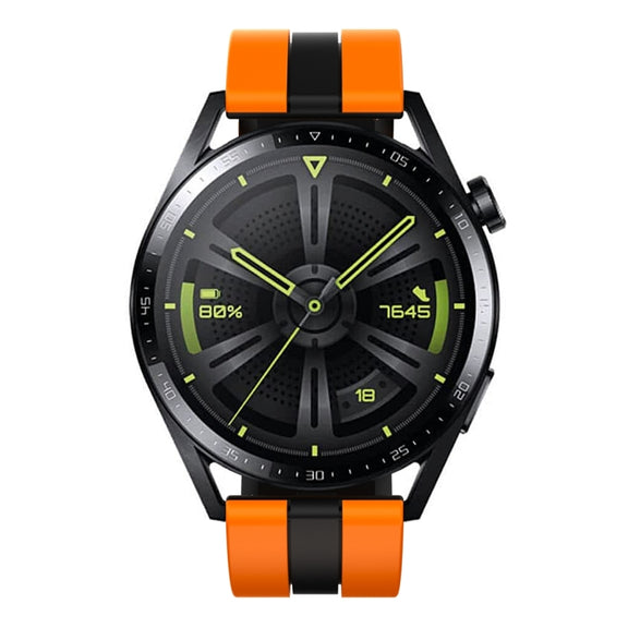 For Huawei Watch GT 3 / GT 3 Pro Vertical Two Color Silicone Watch Band(Orange+Black)