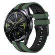For Huawei Watch GT 3 / GT 3 Pro Vertical Two Color Silicone Watch Band(Olive Green+Black) - Watch Bands by PMC TechLife | Online Shopping South Africa | PMC TechLife