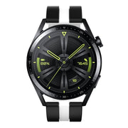 For Huawei Watch GT 3 / GT 3 Pro Vertical Two Color Silicone Watch Band(Black+White)