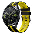 For Huawei Watch GT 3 / GT 3 Pro Vertical Two Color Silicone Watch Band(Black+Yellow) - Watch Bands by PMC TechLife | Online Shopping South Africa | PMC TechLife