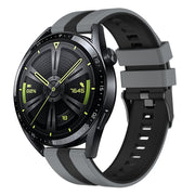 For Huawei Watch GT 3 / GT 3 Pro Vertical Two Color Silicone Watch Band(Dark Grey+Black)