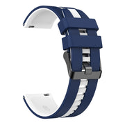 For Huawei Watch GT 3 / GT 3 Pro Vertical Two Color Silicone Watch Band(Dark Blue+White)