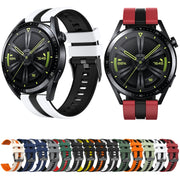 For Huawei Watch GT 3 / GT 3 Pro Vertical Two Color Silicone Watch Band(Orange+Black)