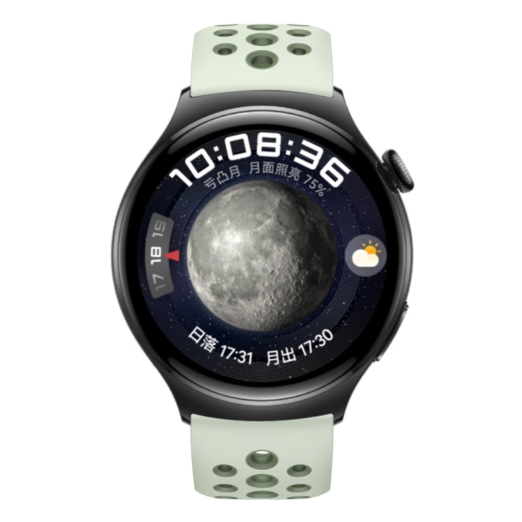 For Huawei Watch 4 Two Color Round Hole Silicone Watch Band(Mint Green)