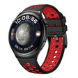 For Huawei Watch 4 Two Color Round Hole Silicone Watch Band(Black Red) - Watch Bands by PMC TechLife | Online Shopping South Africa | PMC TechLife