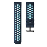 For Huawei Watch 4 Two Color Round Hole Silicone Watch Band(Lake Cyan)