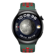 For Huawei Watch 4 Two Color Round Hole Silicone Watch Band(Dark Green Red)