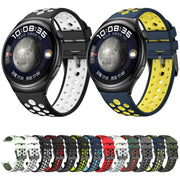 For Huawei Watch 4 Two Color Round Hole Silicone Watch Band(Graphite Grey)
