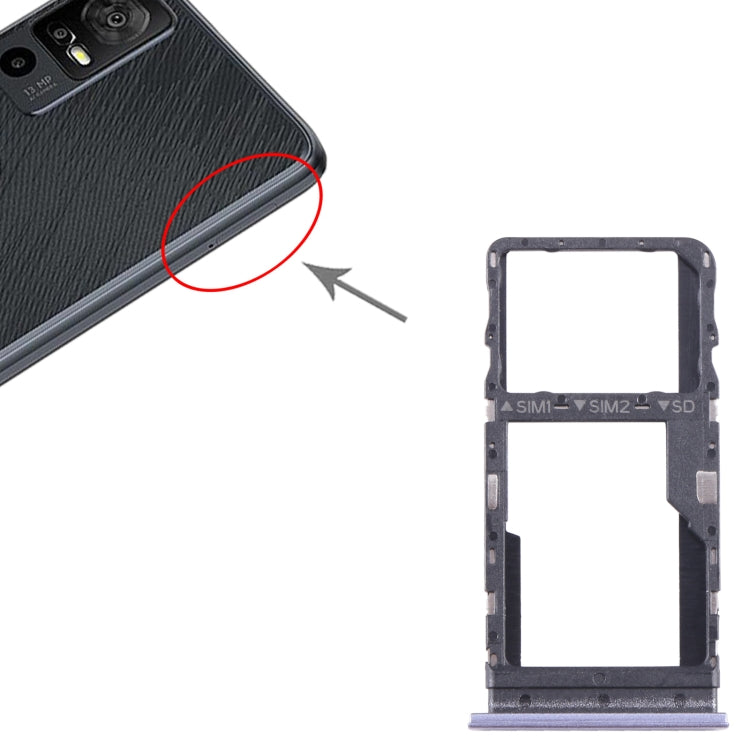 For TCL 40 R Original SIM + Micro SD Card Tray(Purple)