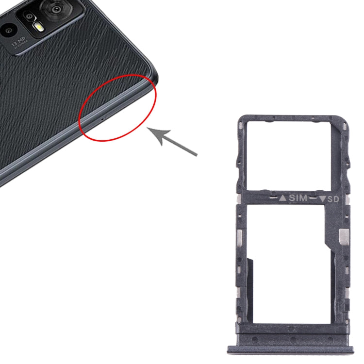 For TCL 40 SE Original SIM + Micro SD Card Tray(Black)