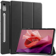 For Lenovo Tab P12/Xiaoxin Pad Pro 12.7 inch Custer Solid Color 3-Fold Stand Leather Tablet Case(Black) - Lenovo by PMC TechLife | Online Shopping South Africa | PMC TechLife | Buy Now Pay Later Mobicred