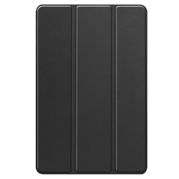 For Lenovo Tab P12/Xiaoxin Pad Pro 12.7 inch Custer Solid Color 3-Fold Stand Leather Tablet Case(Black)