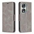 For Honor 90 5G Lambskin Texture Pure Color Flip Leather Phone Case(Grey) - Honor Cases by PMC TechLife | Online Shopping South Africa | PMC TechLife | Buy Now Pay Later Mobicred
