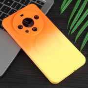 For Huawei Mate 60 Liquid TPU Silicone Gradient MagSafe Phone Case(Orange Yellow)