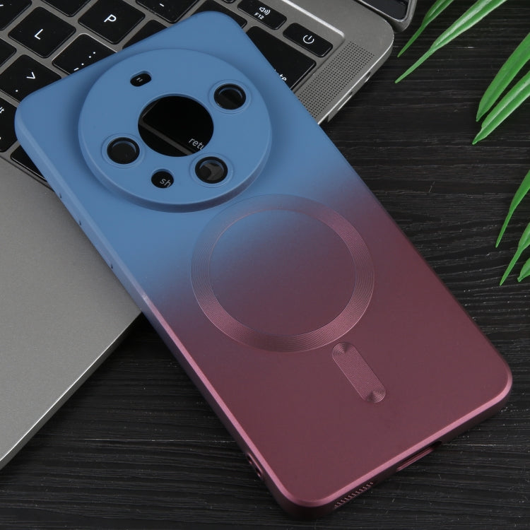 For Huawei Mate 60 Liquid TPU Silicone Gradient MagSafe Phone Case(Blue Purple)