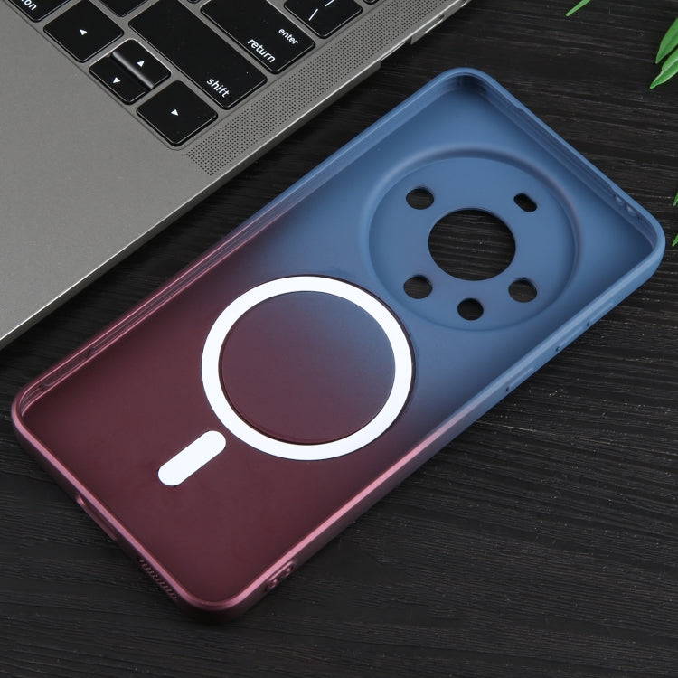 For Huawei Mate 60 Liquid TPU Silicone Gradient MagSafe Phone Case(Blue Purple)