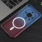For Huawei Mate 60 Liquid TPU Silicone Gradient MagSafe Phone Case(Blue Purple)
