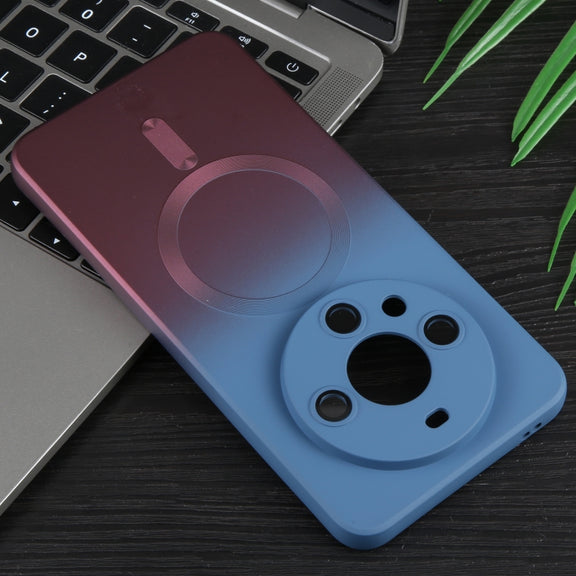 For Huawei Mate 60 Liquid TPU Silicone Gradient MagSafe Phone Case(Blue Purple)