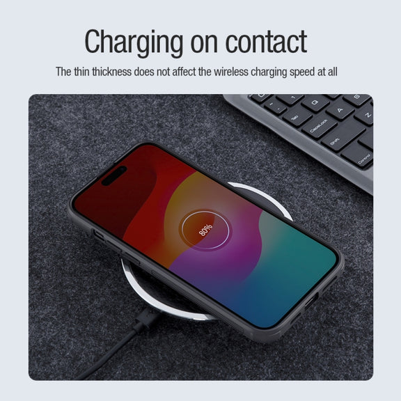 For iPhone 15 NILLKIN Frosted Shield Pro Magnetic Magsafe Phone Case(Black)