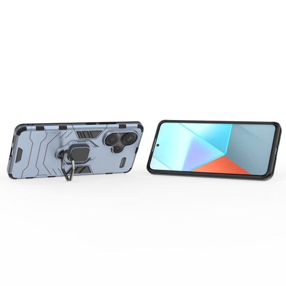 For Xiaomi Redmi Note 13 Pro+ Shockproof PC + TPU Holder Phone Case(Navy Blue)